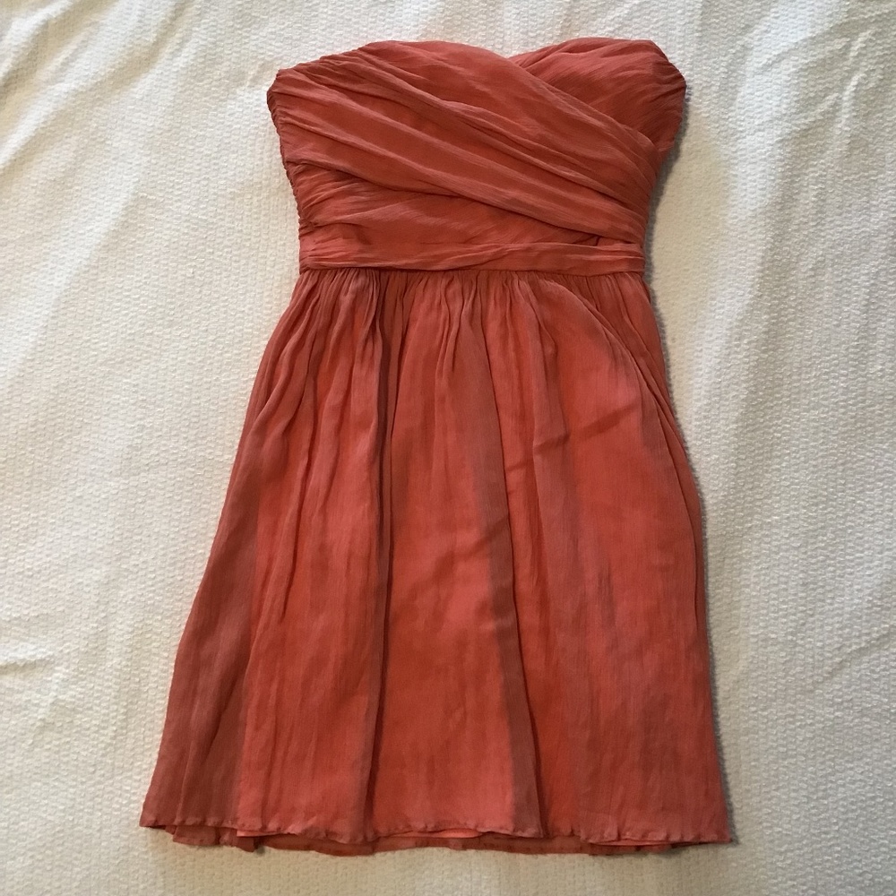 J. Crew Strapless Coral Party Dress Size 2